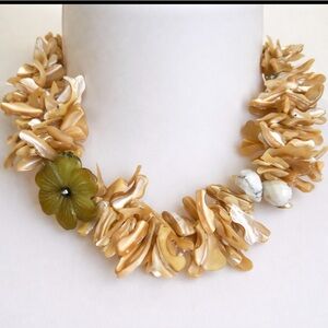 𝅺🇺🇸 Genuine Abalone Necklace Golden Abalone & Agate STUNNING Handcrafted